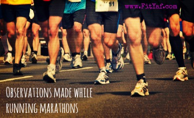 Observations made while running in marathons