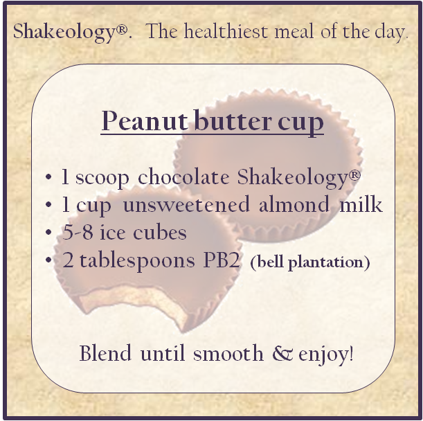 peanut butter cup shakeology recipe