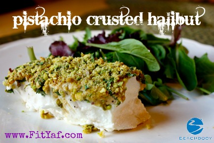 Pistachio crusted halibut