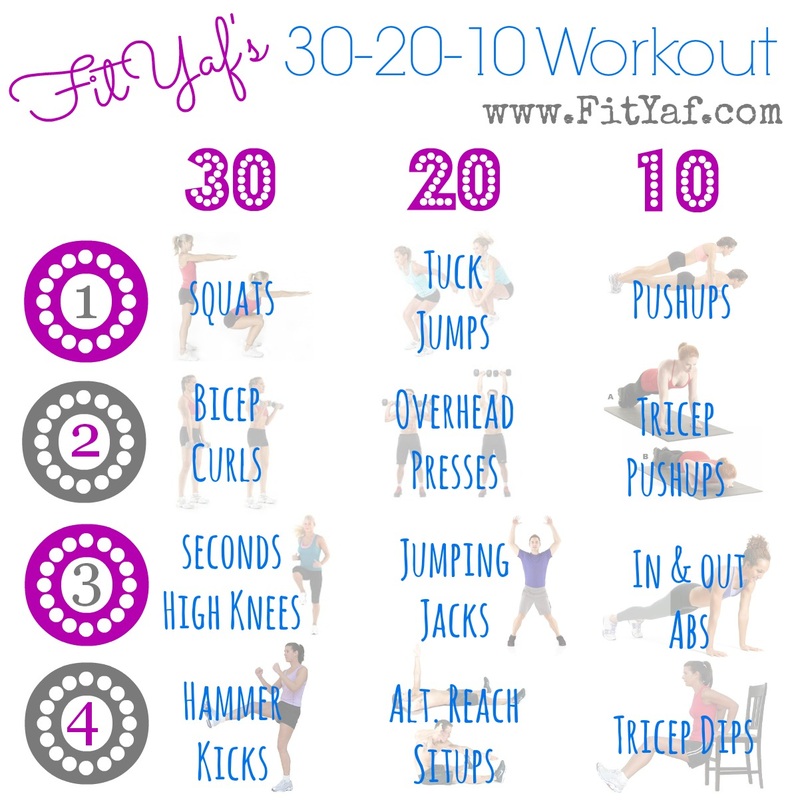 FitYaf's 30-20-10 Fitness Friday Workout
